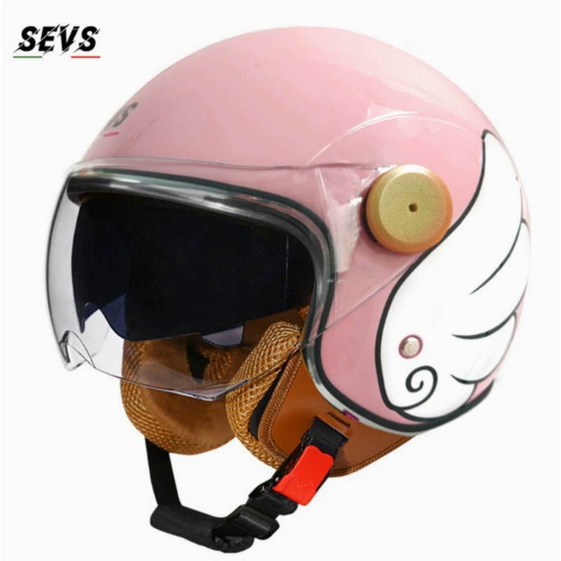 Vintage Open Face Retro Helmet - Capacete de Motocicleta Aberto 3/4 com