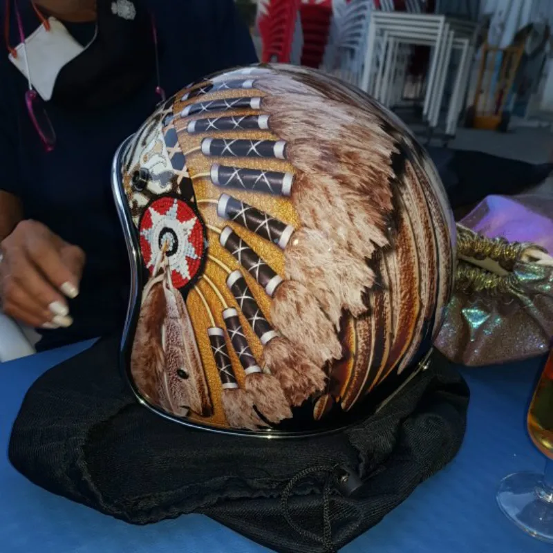 Vintage Open Face Retro Helmet - Capacete da motocicleta da cara aberta,