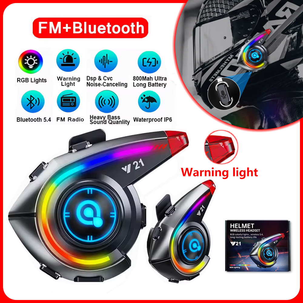 Full Face Motorcycle Helmet With Bluetooth - Y21 capacete fones de ouvido bluetooth