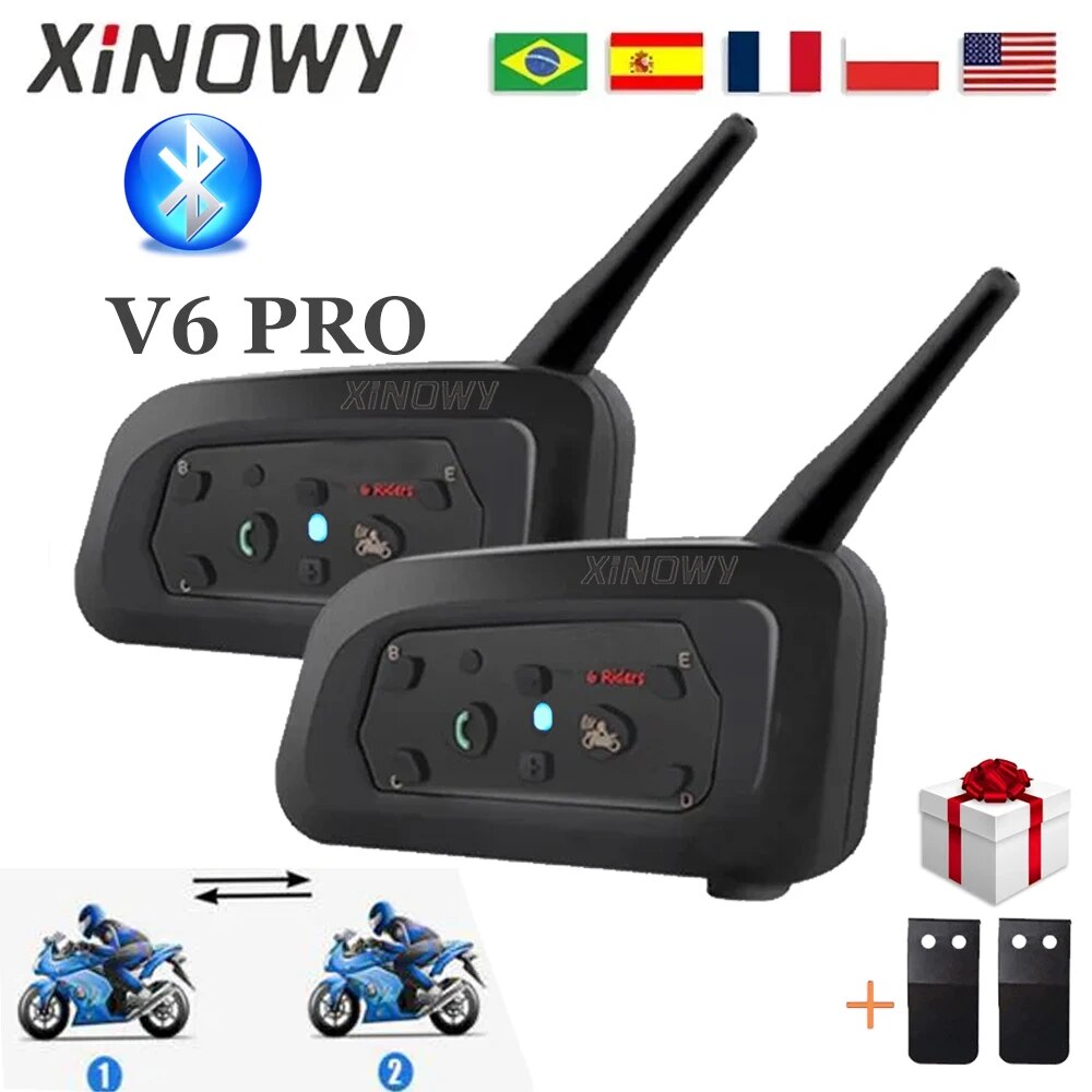 Full Face Motorcycle Helmet With Bluetooth - Xiaomi-interfone v6 pro para capacete da