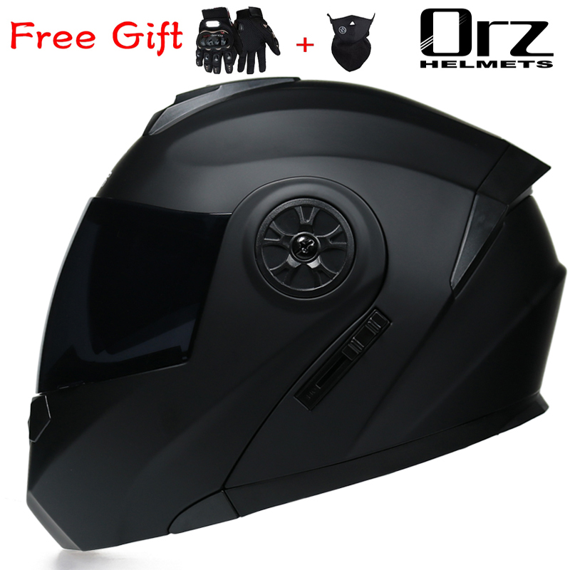 Dual Visor Motorcycle Racing Helmet - Capacete Modular Articulado ORZ-161 Mais Recente