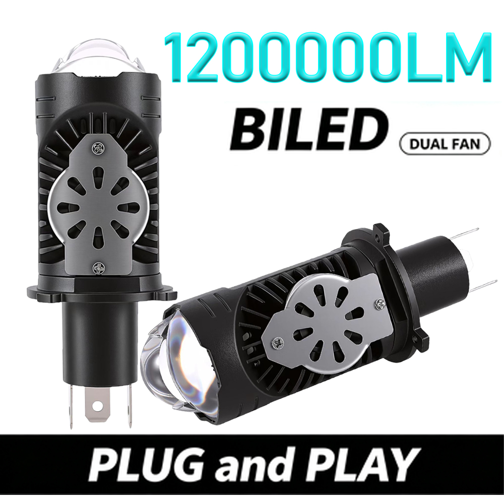 Universal Motorcycle Led Headlight Projector - Lâmpadas LED Bi H4 CANBUS para