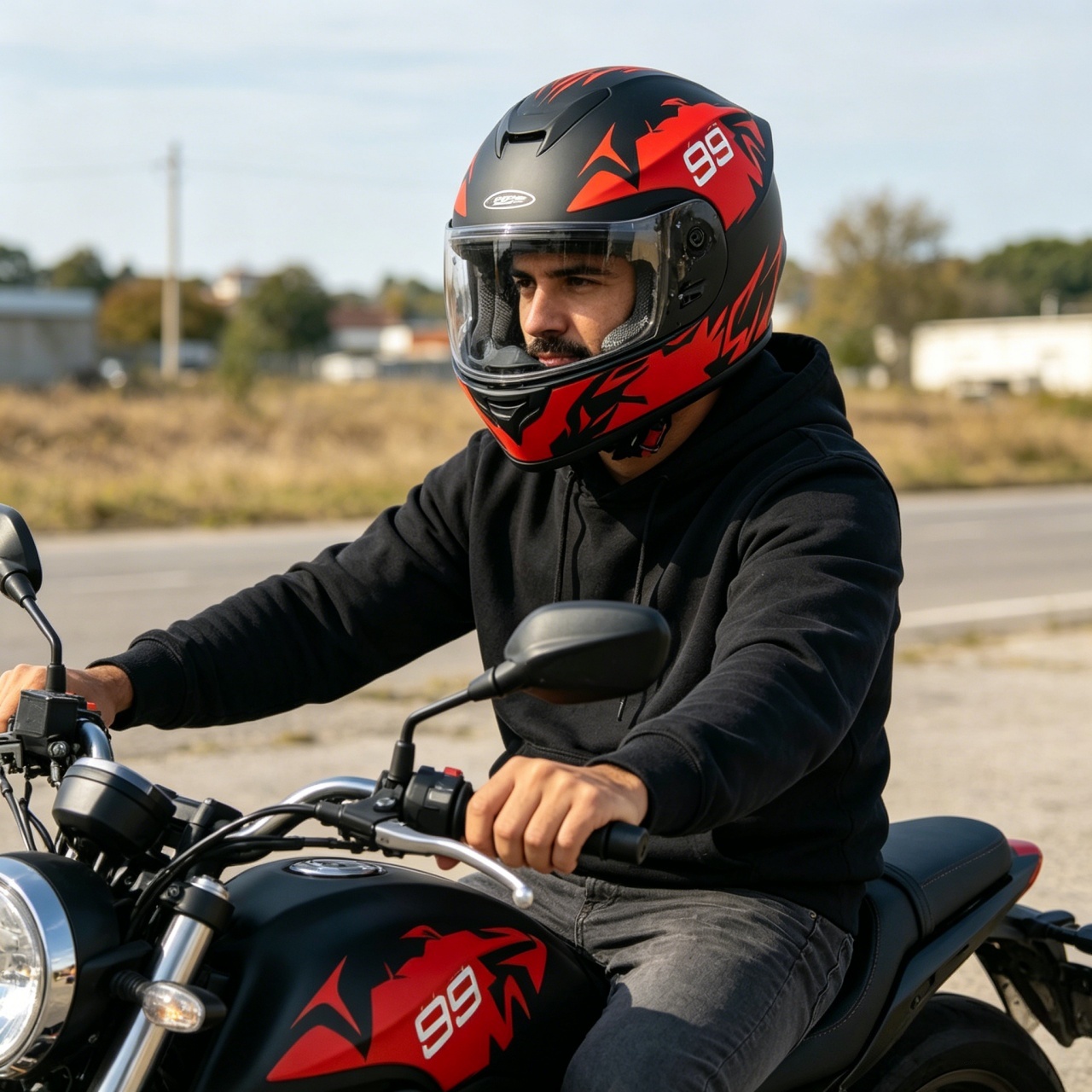 Dual Visor Motorcycle Racing Helmet - Capacete de Motocicleta Masculino Integral com