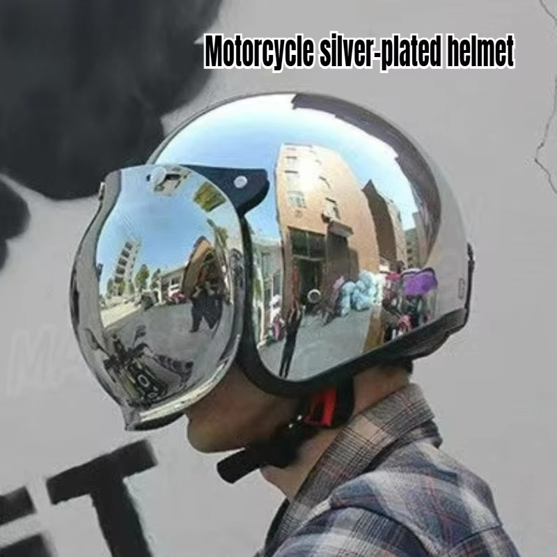 Vintage Open Face Retro Helmet - Capacete de Moto Retrô Aberto com