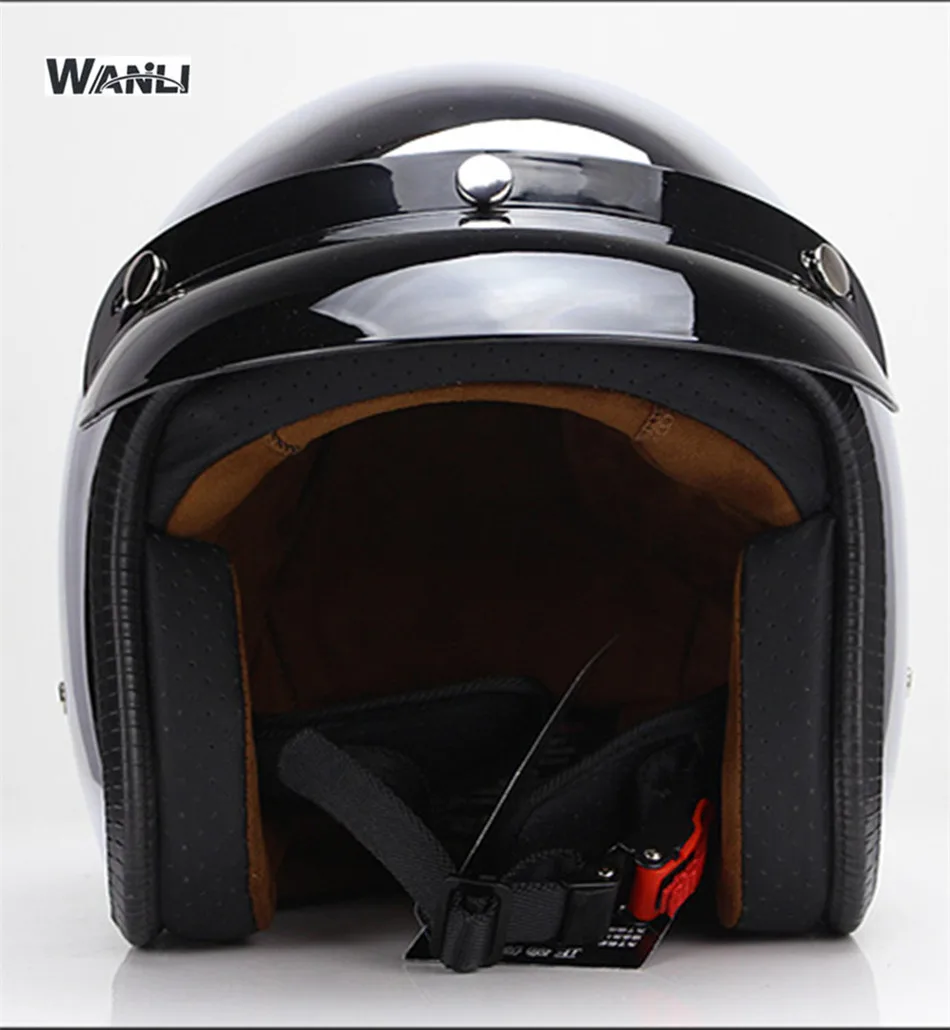 Espelho prata cromo motociclet - Vintage Open Face Retro Helmet avaliação e preço