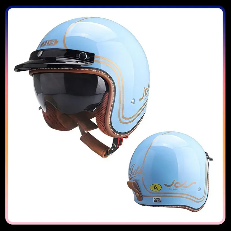 Homens mulheres rosto aberto c - Vintage Open Face Retro Helmet avaliação e preço