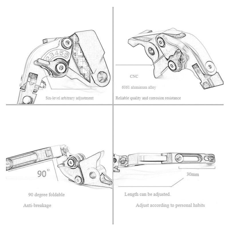 Para yamaha MT-09 mt09 mt mt 0 - Cnc Aluminum Adjustable Brake Clutch Levers avaliação e preço