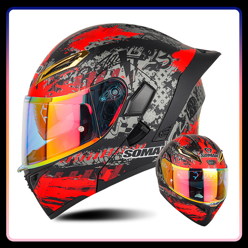 Quatro estações universal flip - Dual Visor Motorcycle Racing Helmet avaliação e preço