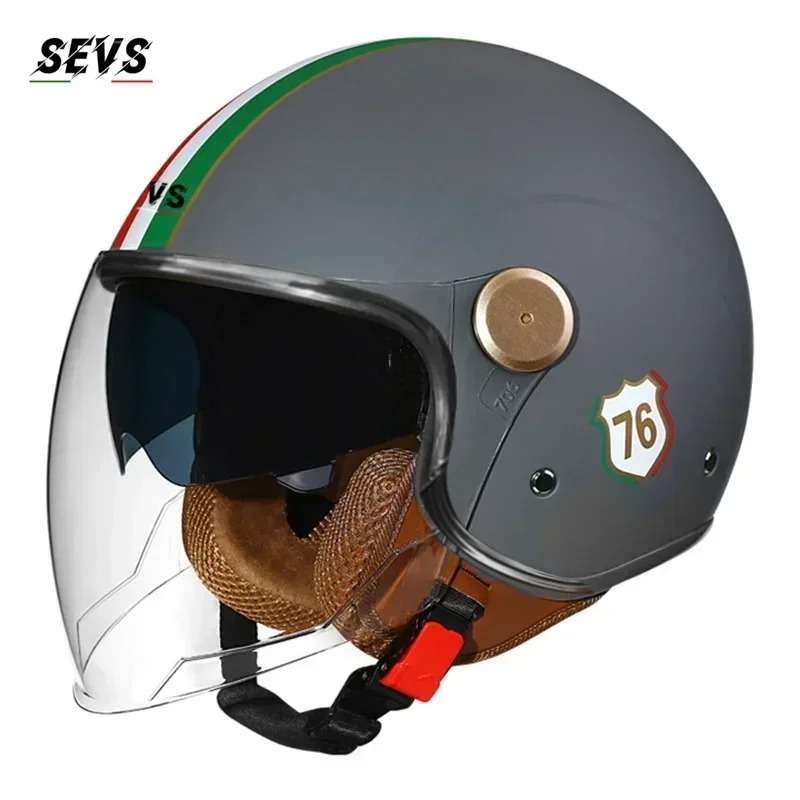 Capacete de Motocicleta Aberto - Vintage Open Face Retro Helmet avaliação e preço