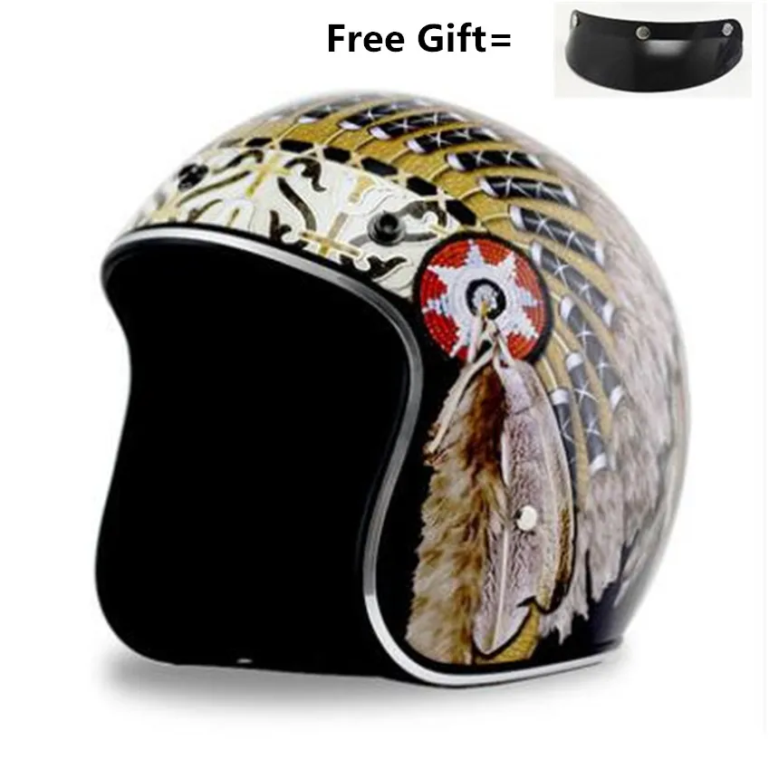 Capacete da motocicleta da car - Vintage Open Face Retro Helmet avaliação e preço
