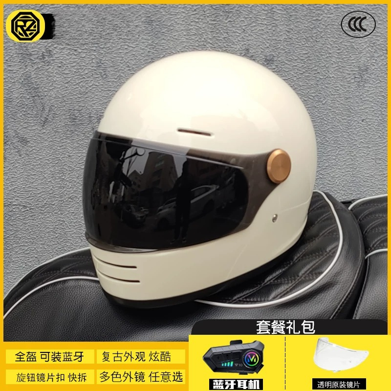 Capacete de Moto Retrô ORZ Uni - Full Face Motorcycle Helmet With Bluetooth avaliação e preço