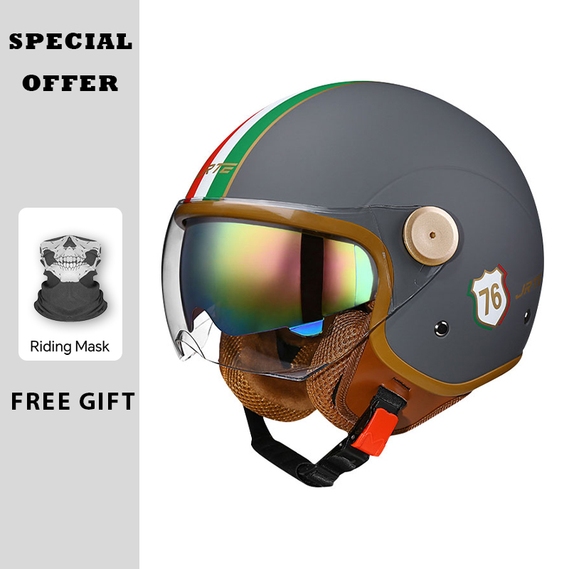 Retro rosto aberto capacetes d - Vintage Open Face Retro Helmet avaliação e preço