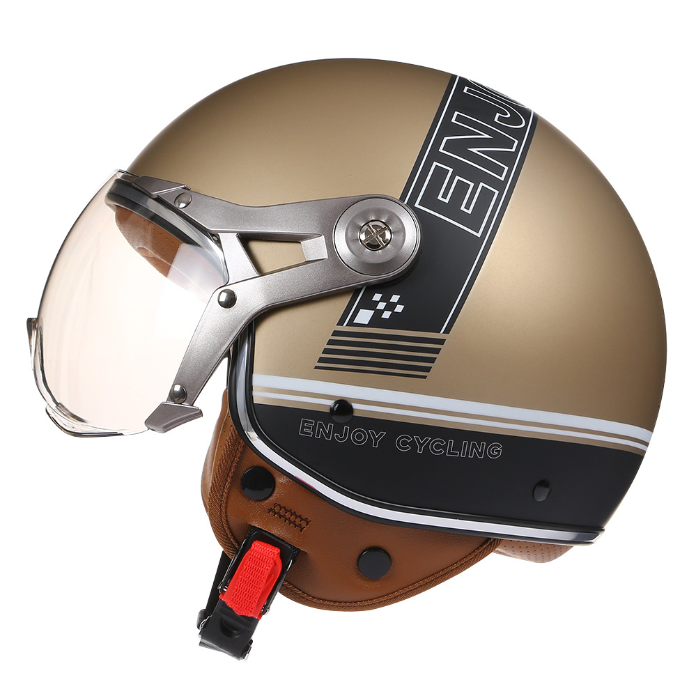 Vintage tt & cocascos capacete - Vintage Open Face Retro Helmet avaliação e preço