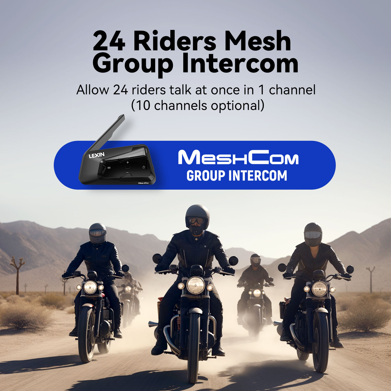 LEXIN-MeshCom Bluetooth Headse - Universal Motorcycle Helmet Intercom Headset avaliação e preço