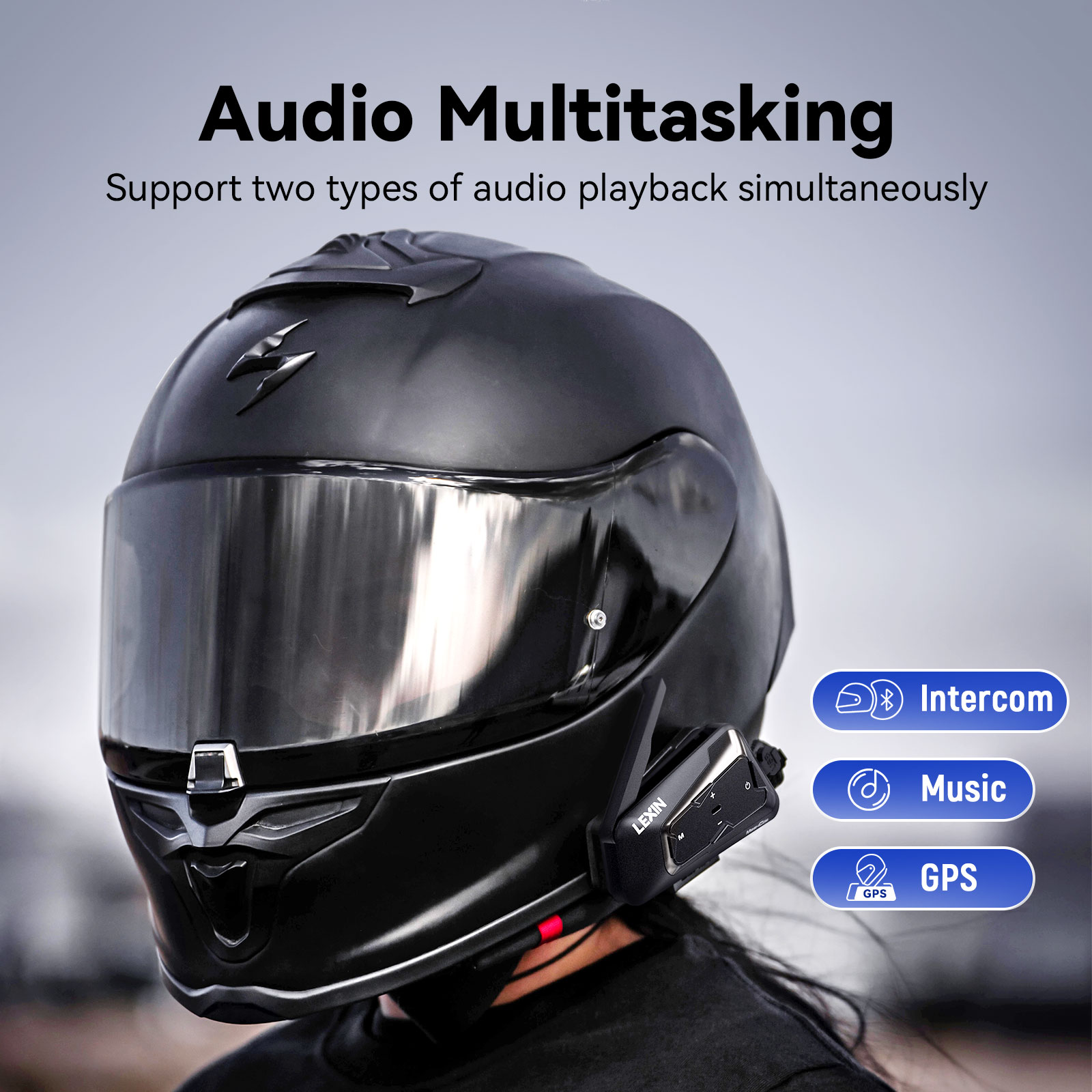 LEXIN-MeshCom Bluetooth Headse - Universal Motorcycle Helmet Intercom Headset avaliação e preço