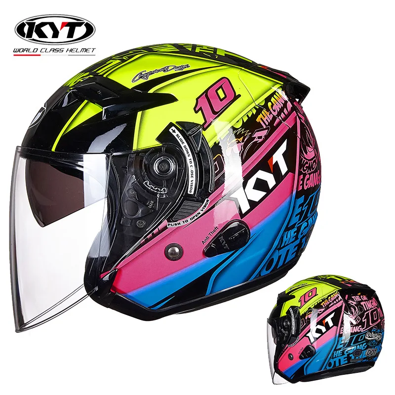 KYT-Vintage Open Face Capacete - Vintage Open Face Retro Helmet avaliação e preço