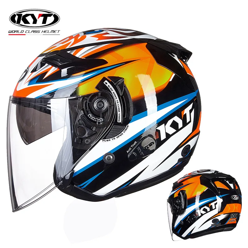 KYT-Vintage Open Face Capacete - Vintage Open Face Retro Helmet avaliação e preço