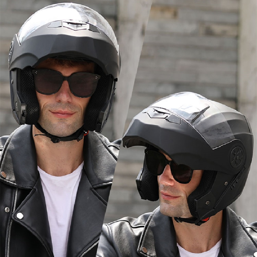 Lente dupla modular capacete d - Modular Flip Up Motorcycle Helmet Dot Approved avaliação e preço
