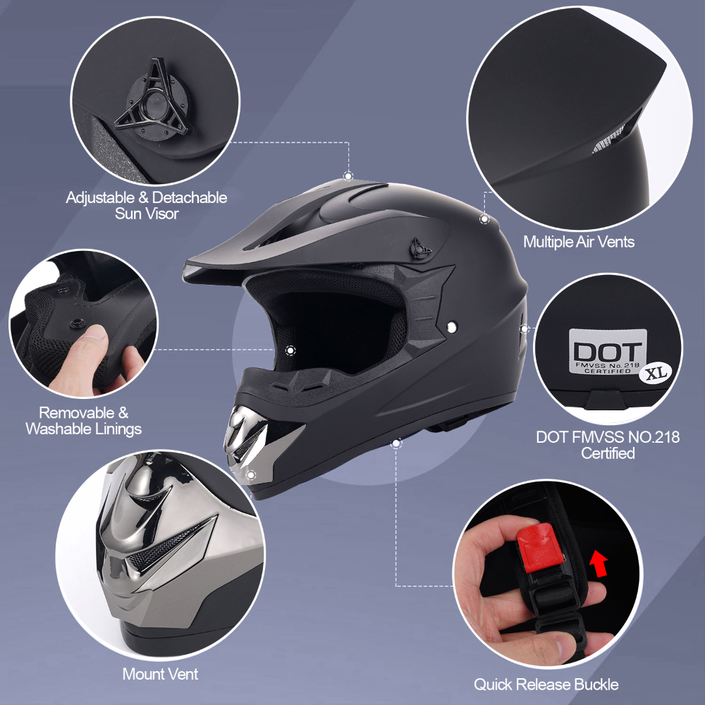 Capacete de Motocicleta Off-Ro - Off Road Motocross Helmet Goggles Set avaliação e preço