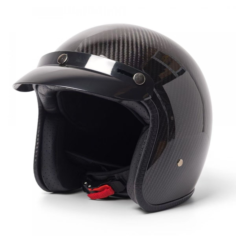 Capacete vintage de fibra de c - Carbon Fiber Lightweight Motorcycle Helmet avaliação e preço