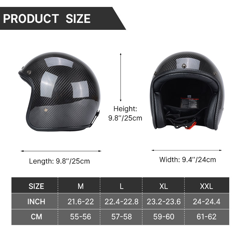 Capacete vintage de fibra de c - Carbon Fiber Lightweight Motorcycle Helmet avaliação e preço