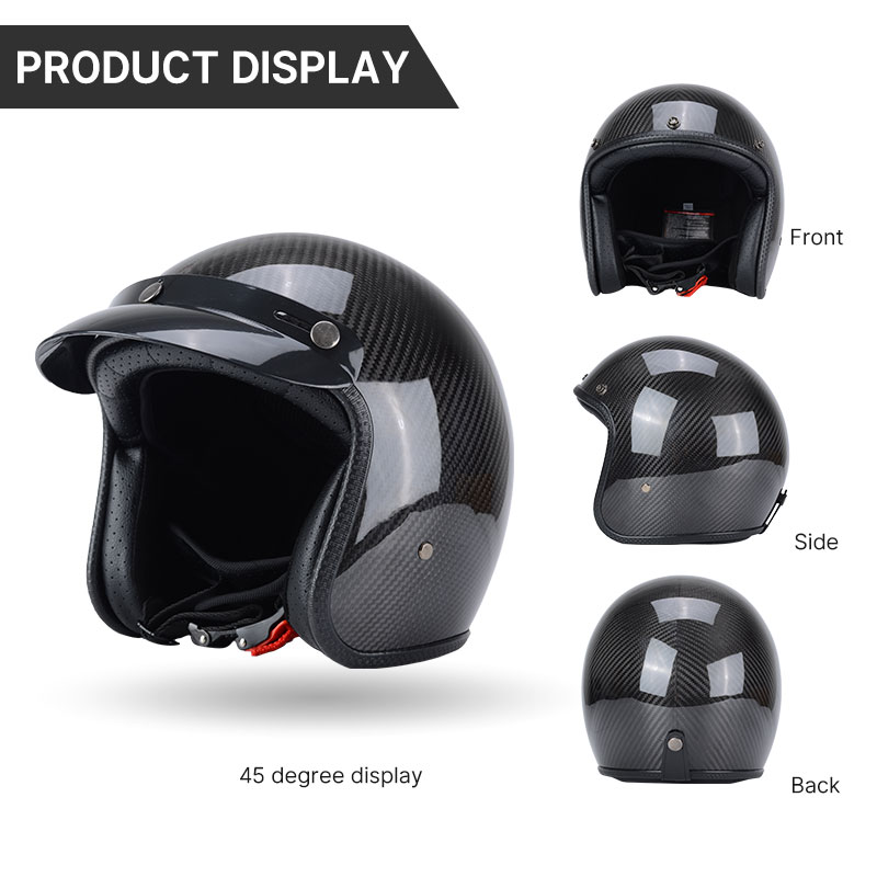 Capacete vintage de fibra de c - Carbon Fiber Lightweight Motorcycle Helmet avaliação e preço