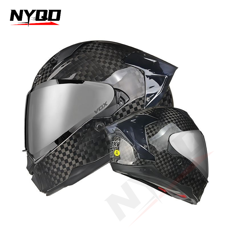 Capacete de Motocicleta em Fib - Dual Visor Motorcycle Racing Helmet avaliação e preço