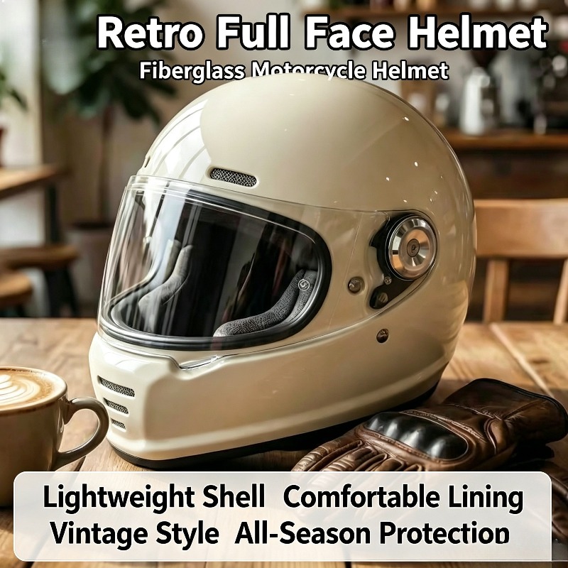 Capacete Retro de Fibra de Car - Carbon Fiber Lightweight Motorcycle Helmet avaliação e preço