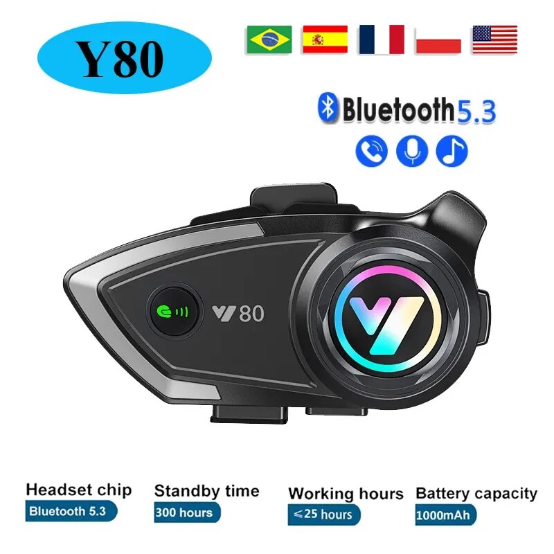 Capacete da motocicleta Y80 He - Full Face Motorcycle Helmet With Bluetooth avaliação e preço